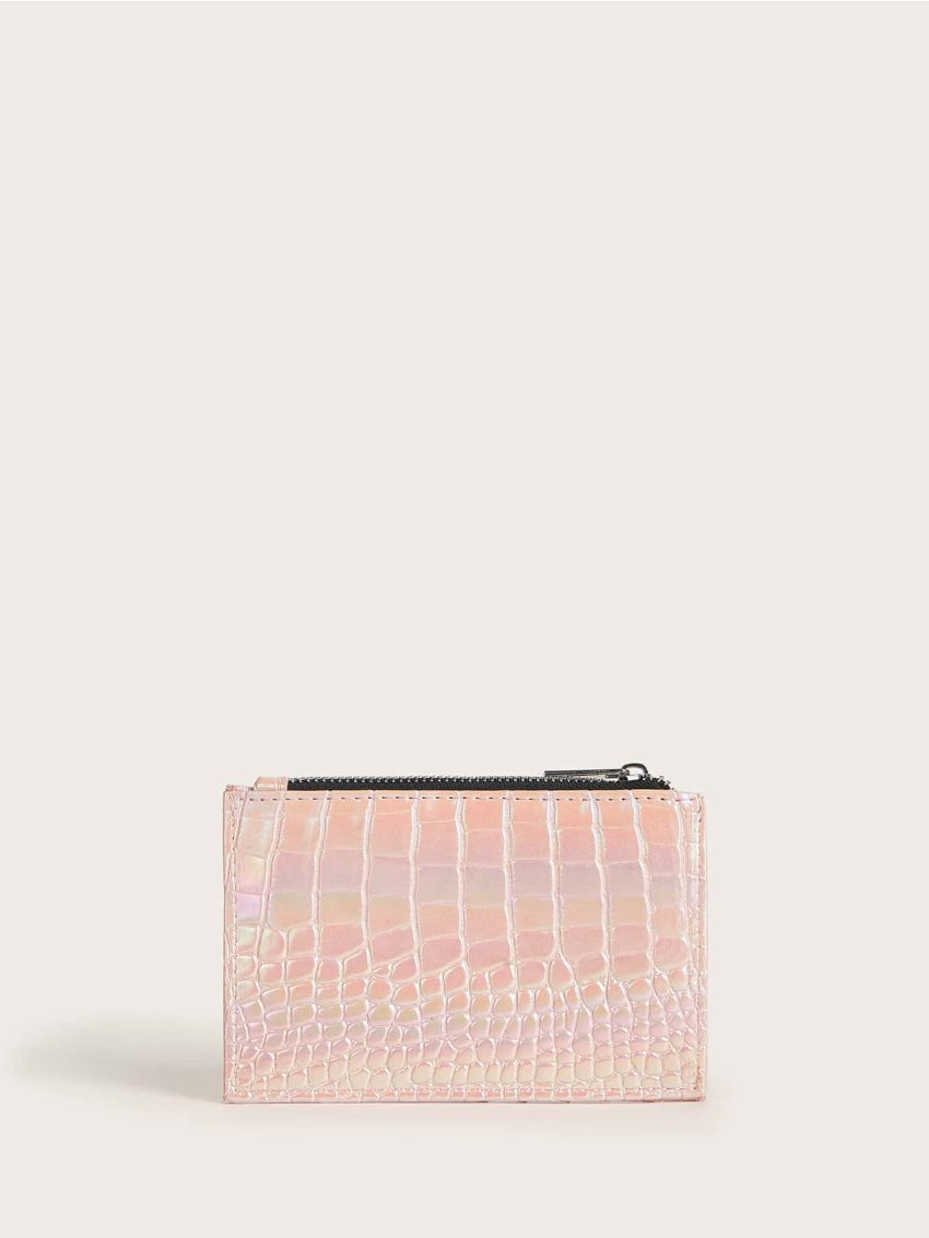 Croc Embossed Purse With Card Holder