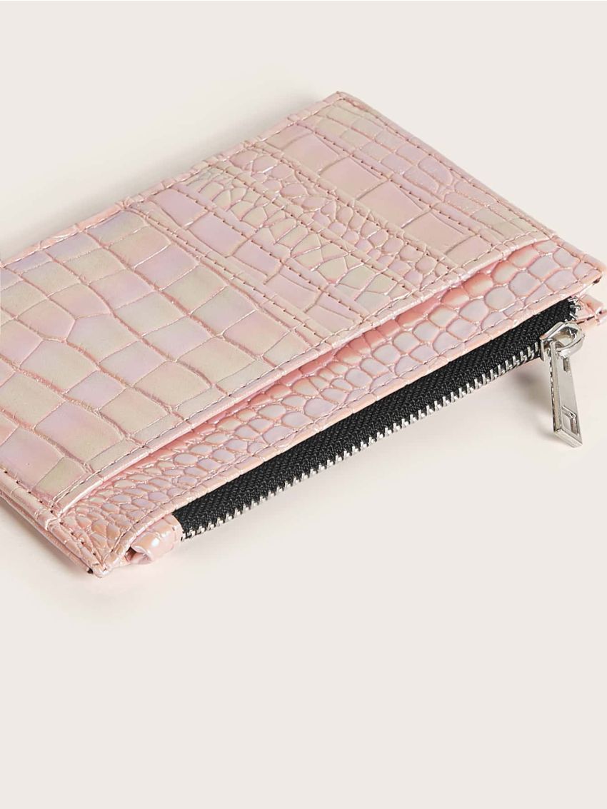 Croc Embossed Purse With Card Holder