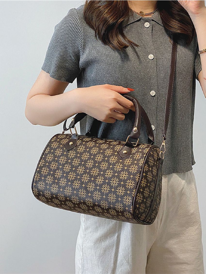 3pack Allover Graphic Boston Bag Set