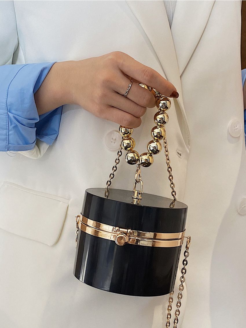 Mini Beaded Handle Box Bag