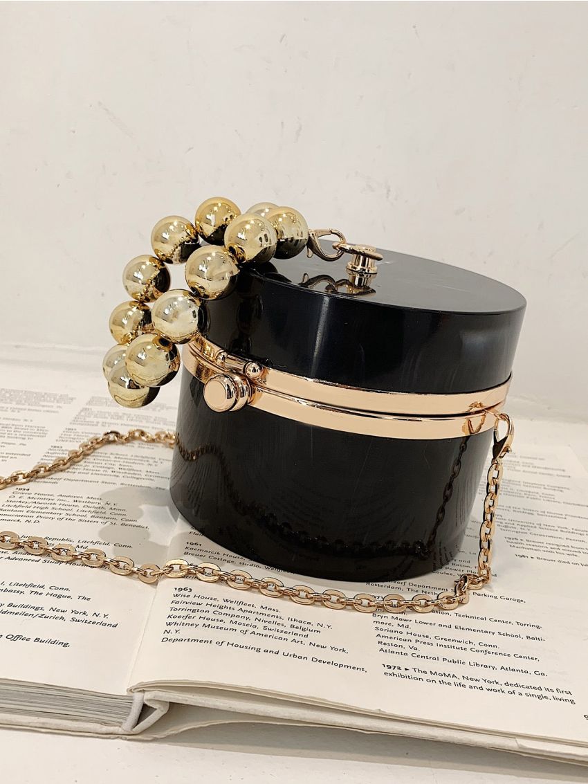 Mini Beaded Handle Box Bag