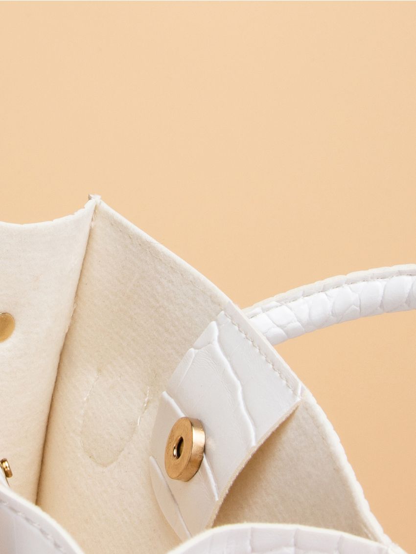 Mini Croc Embossed Chain Satchel Bag