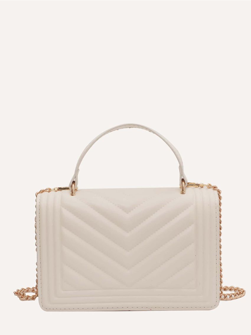 Top Handle Chevron Satchel Bag