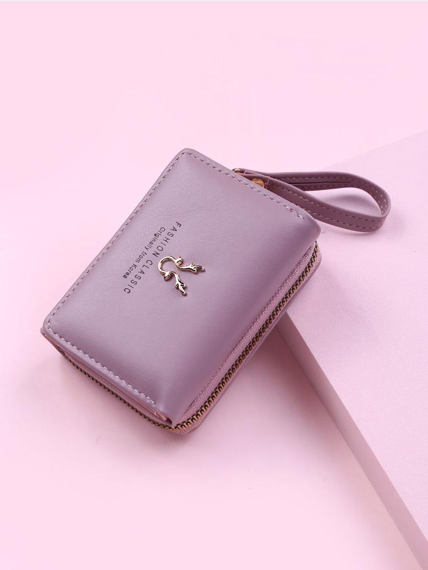 Letter Graphic Tri-fold Small Purse