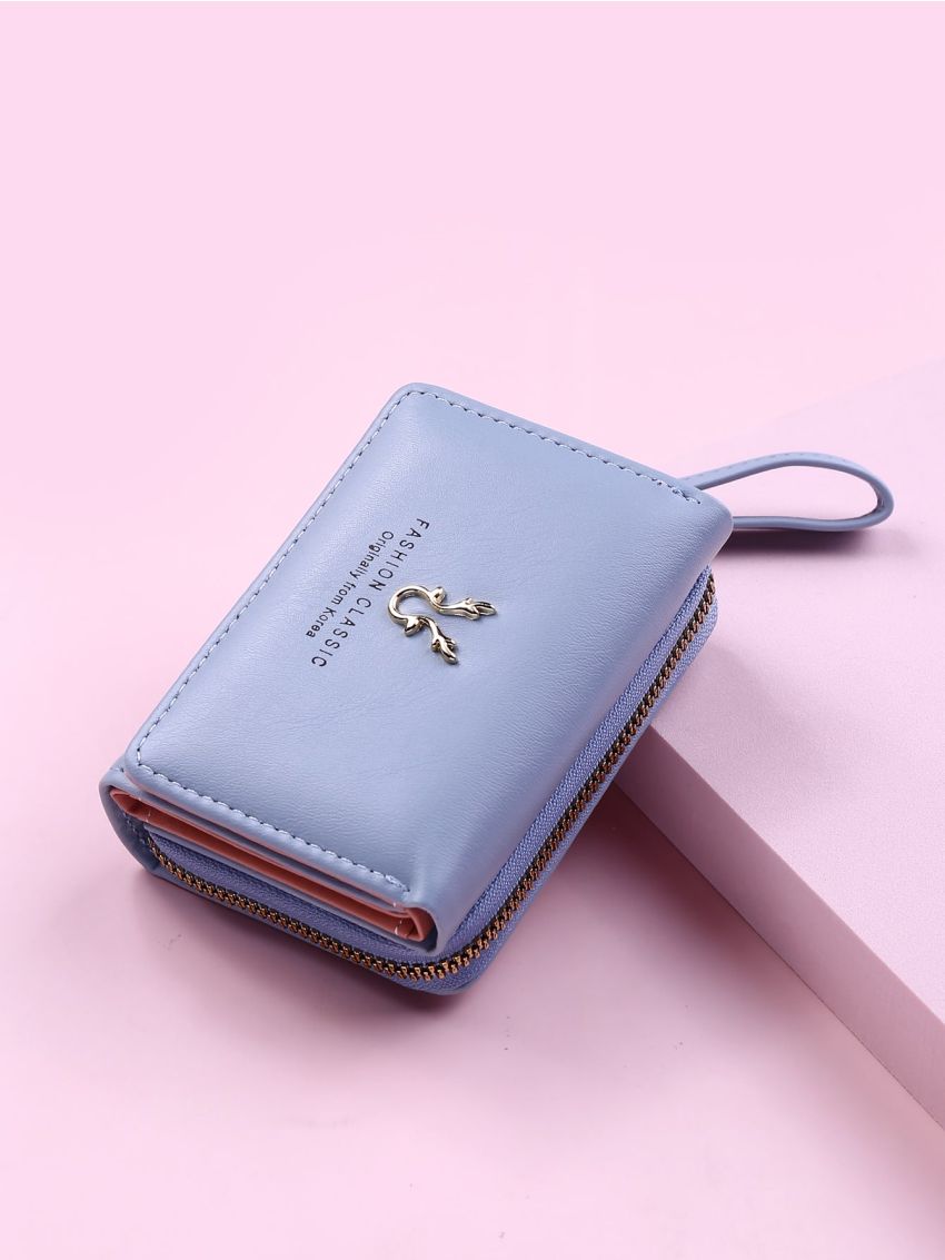 Letter Graphic Tri-fold Small Purse