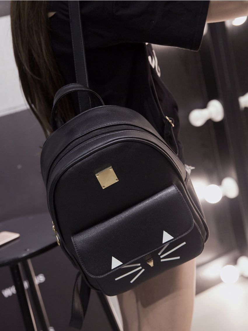 Cartoon Graphic Pocket Front Backpack