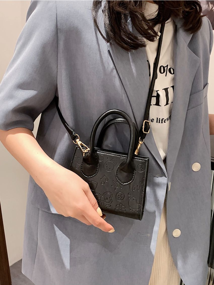 Mini Cartoon Embossed Satchel Bag