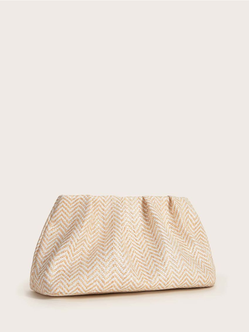Chevron Ruched Design Clutch Bag