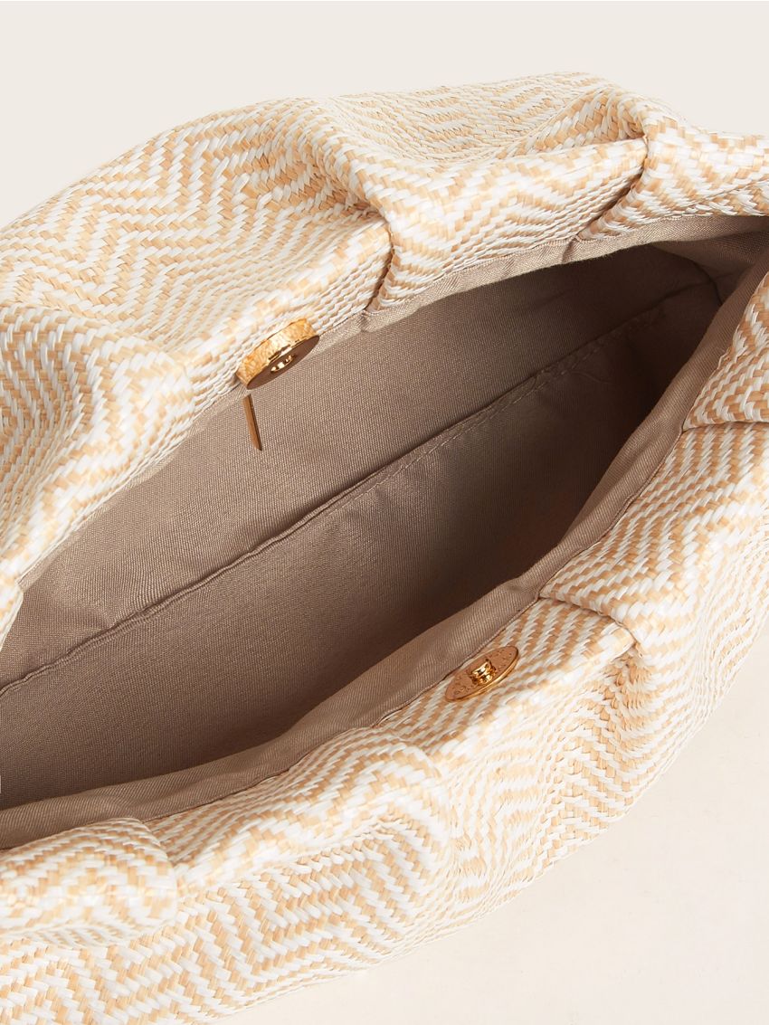 Chevron Ruched Design Clutch Bag