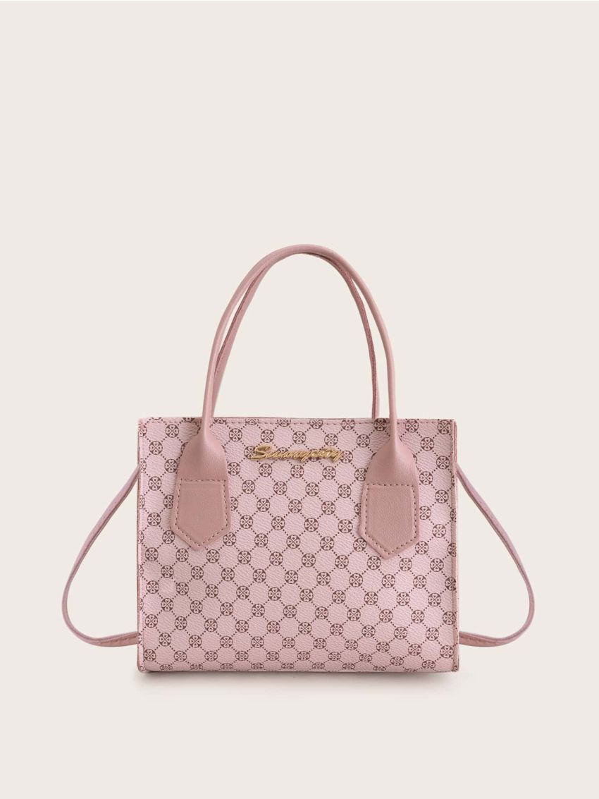 Mini Geometric Graphic Satchel Bag