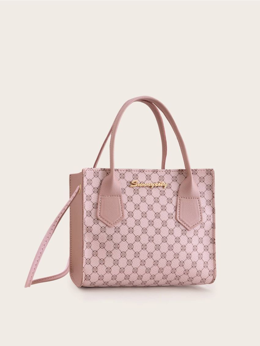 Mini Geometric Graphic Satchel Bag