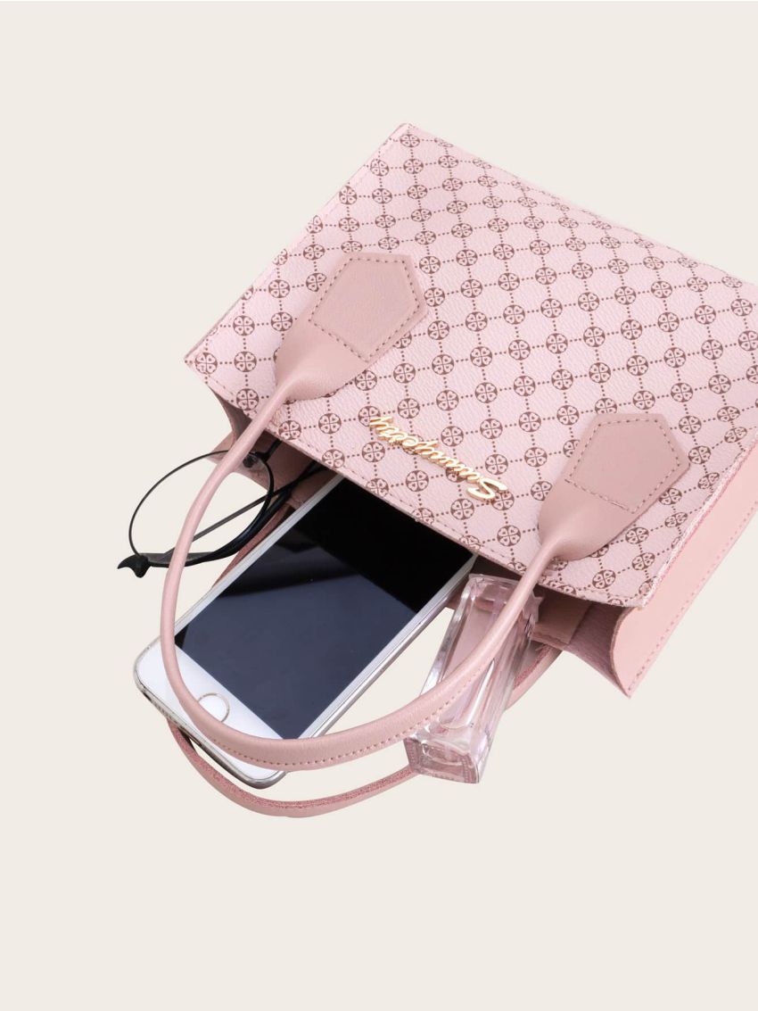 Mini Geometric Graphic Satchel Bag