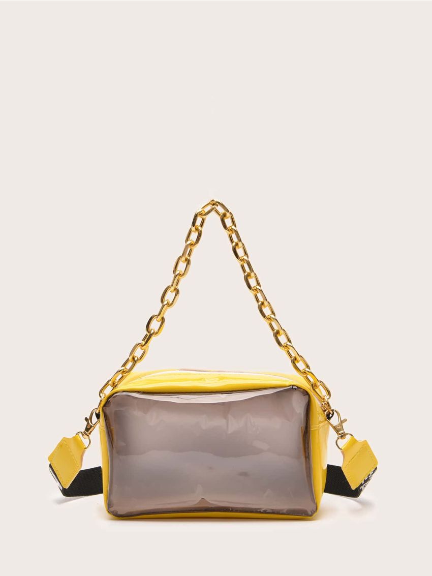 Mini Letter Graphic Chain Satchel Bag