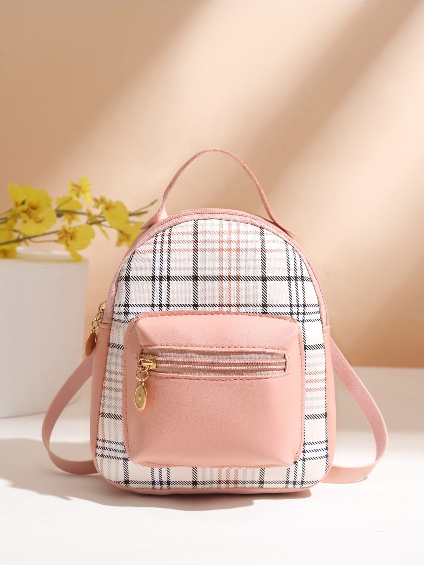 Mini Colorblock Geo Graphic Backpack