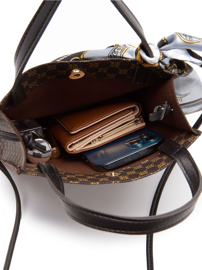 Mini Twilly Scarf Decor Geometric Graphic Satchel Bag