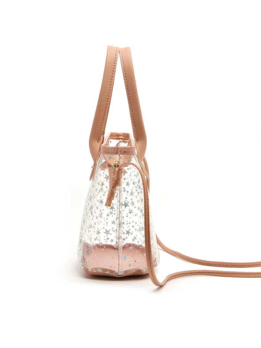 Clear Star Graphic Satchel Bag
