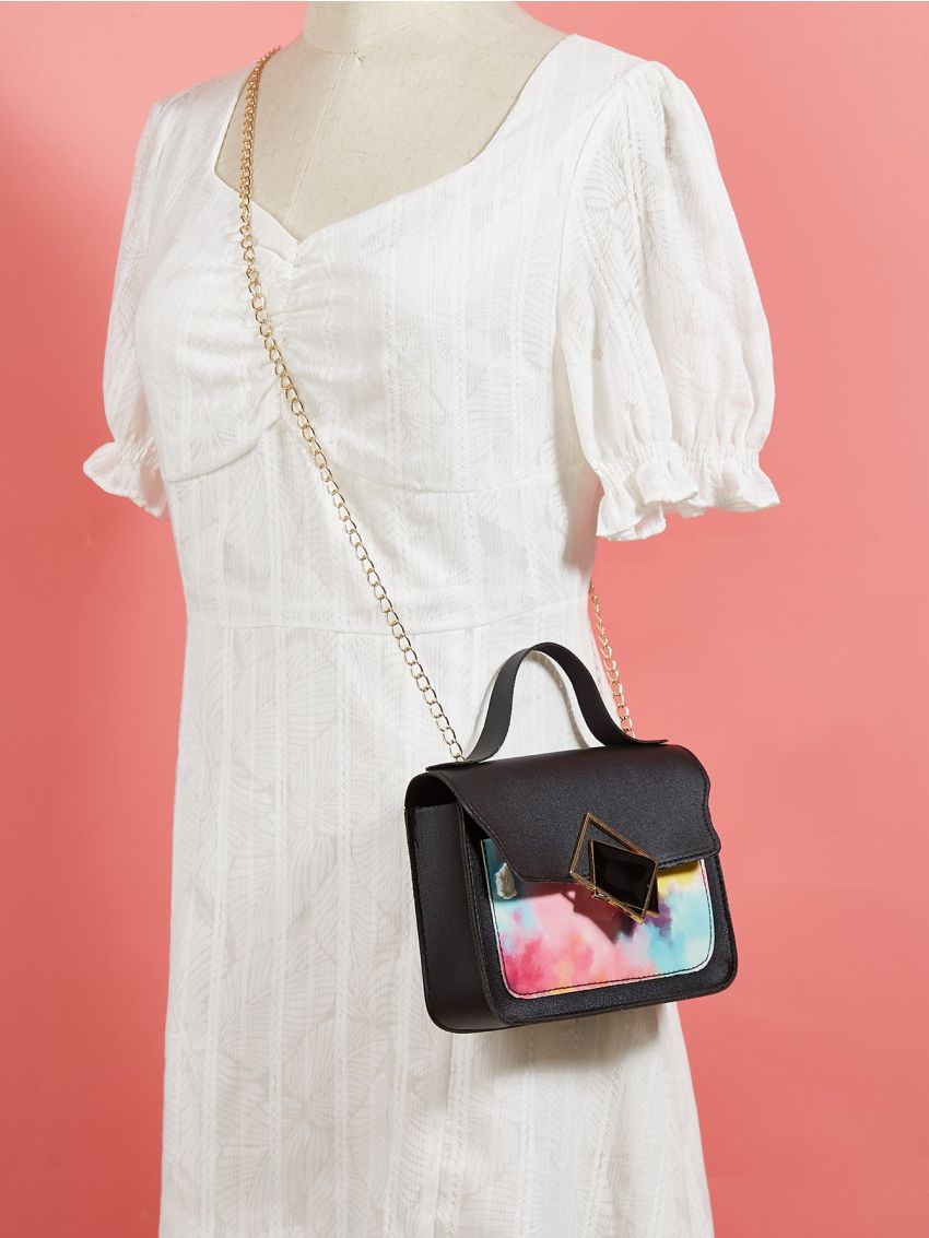 Tie Dye Flap Chain Bag