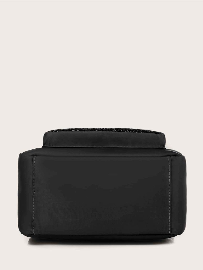 Glitter Detail Flap Backpack