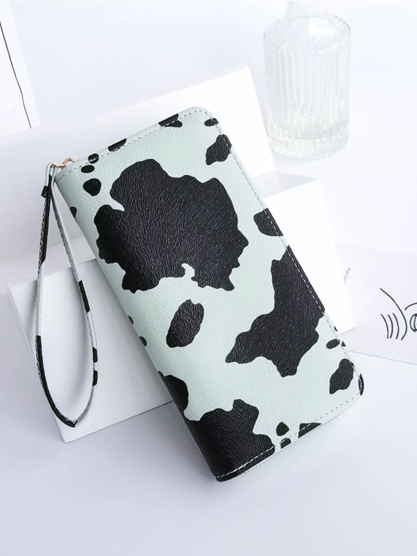 Cow Print Long Wallet