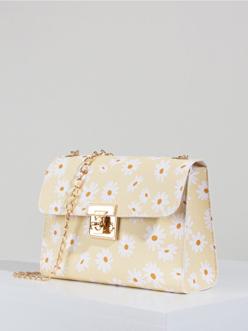 Mini Daisy Graphic Twist Lock Chain Bag