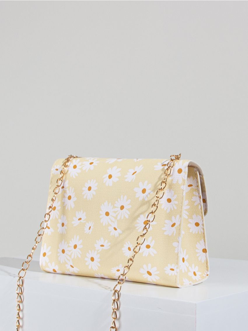 Mini Daisy Graphic Twist Lock Chain Bag