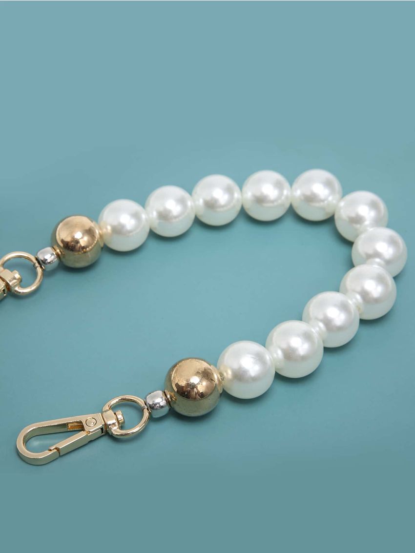 Faux Pearl Decor Bag Strap