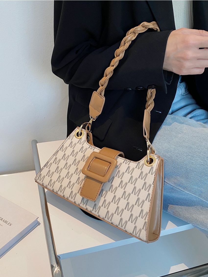 Letter Graphic Shoulder Bag