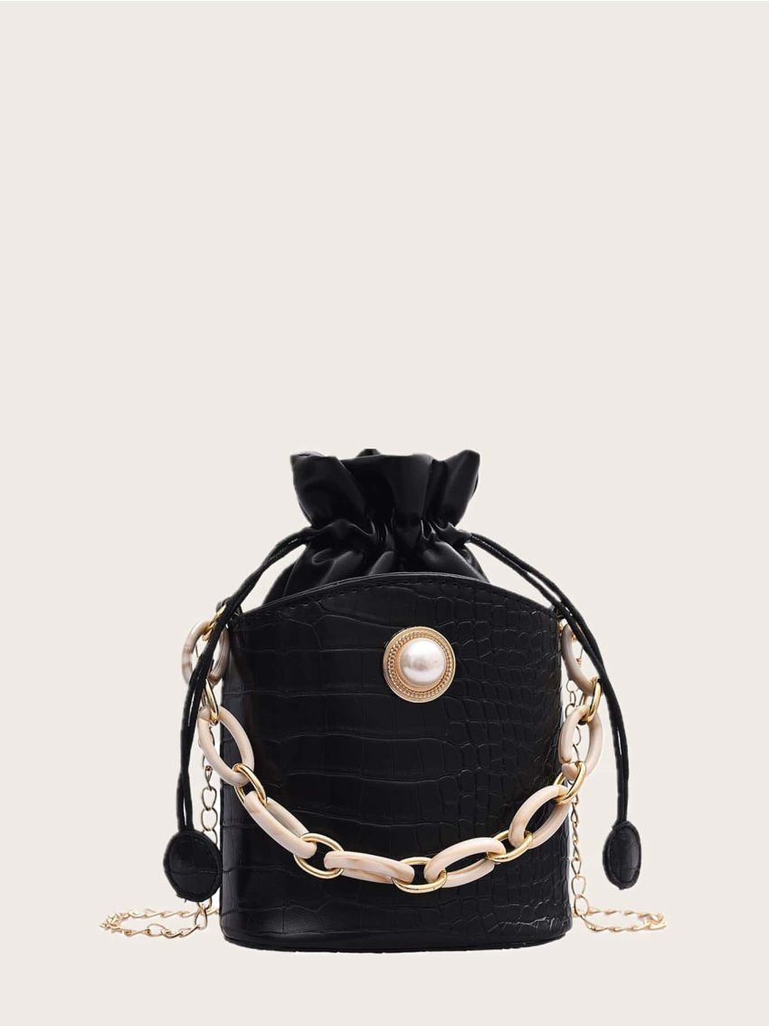 Crocodile Chain Bucket Bag