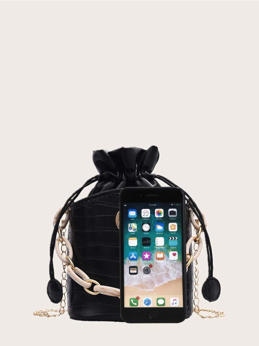 Crocodile Chain Bucket Bag
