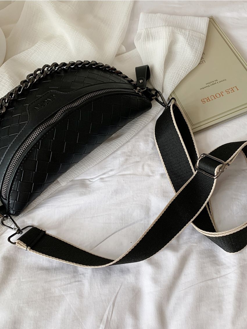 Braided Fanny Pack With Chain Handle