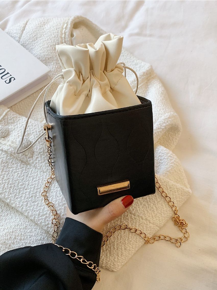 Mini Drawstring Decor Bucket Bag