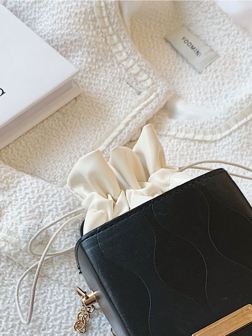 Mini Drawstring Decor Bucket Bag