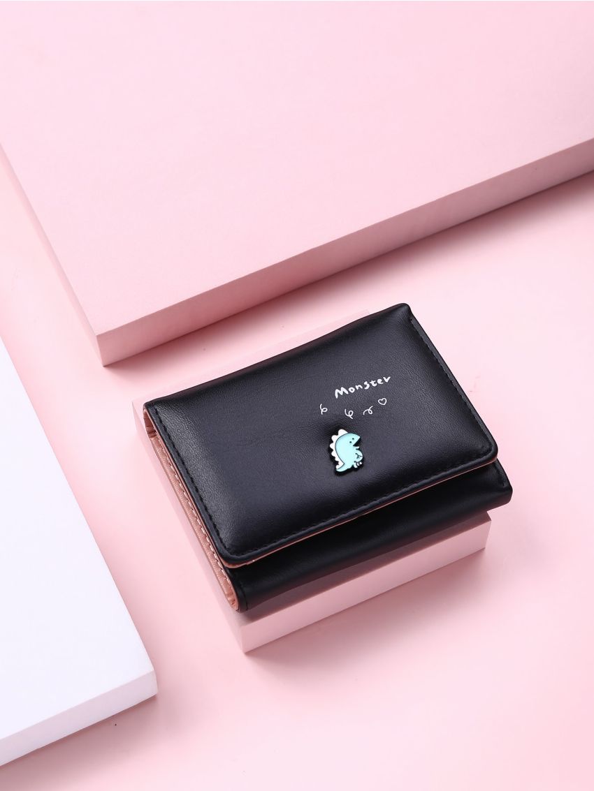 Letter Graphic Cartoon Decor Small Wallet