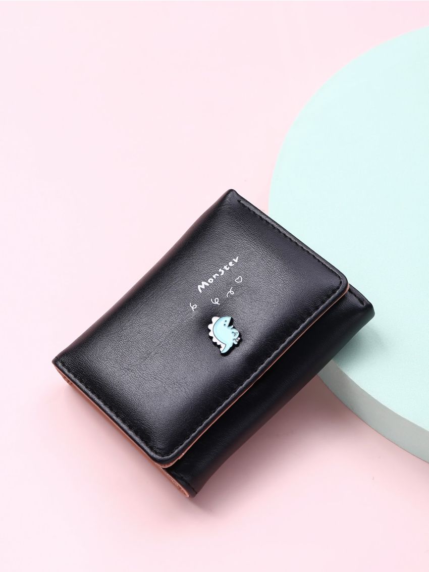 Letter Graphic Cartoon Decor Small Wallet