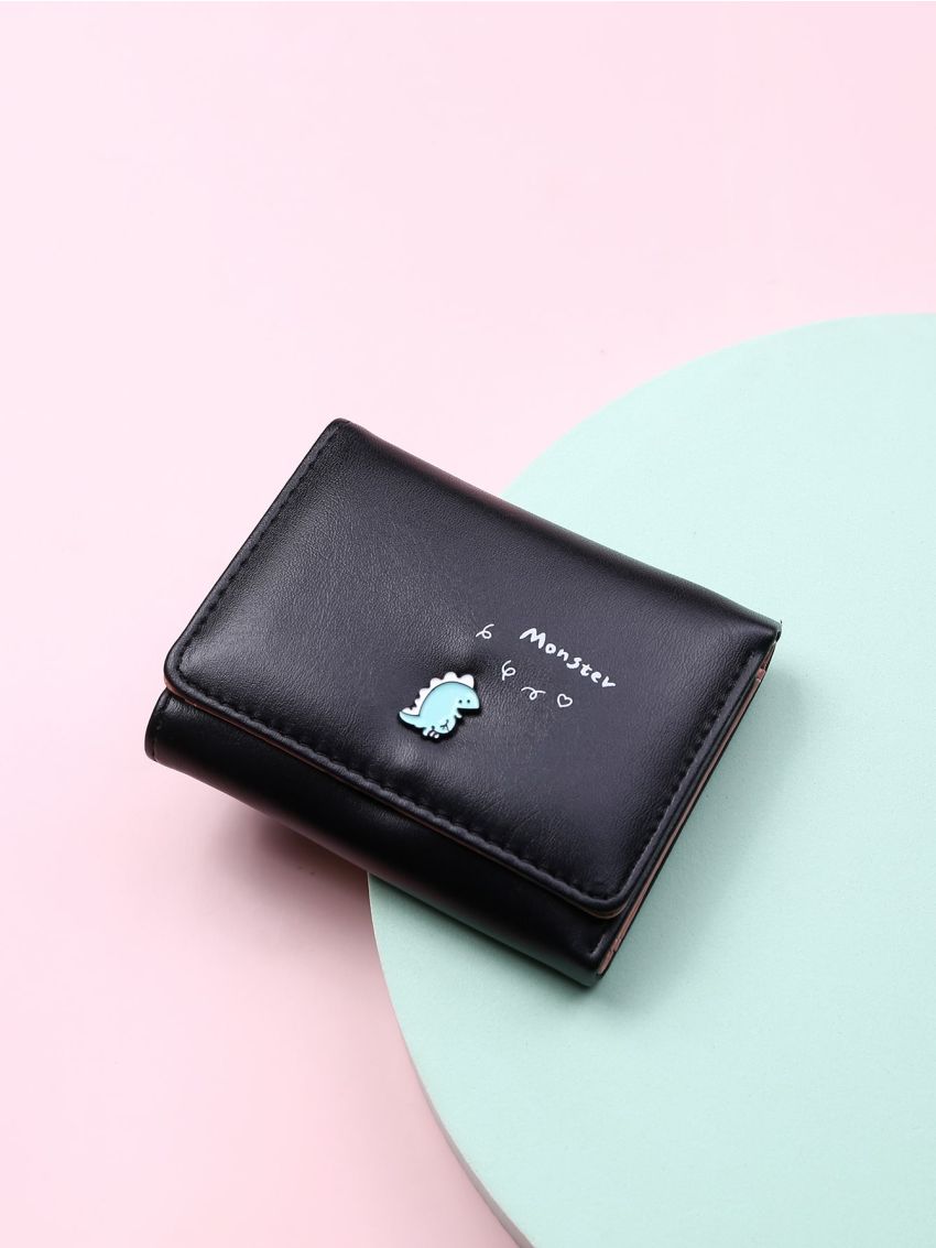 Letter Graphic Cartoon Decor Small Wallet