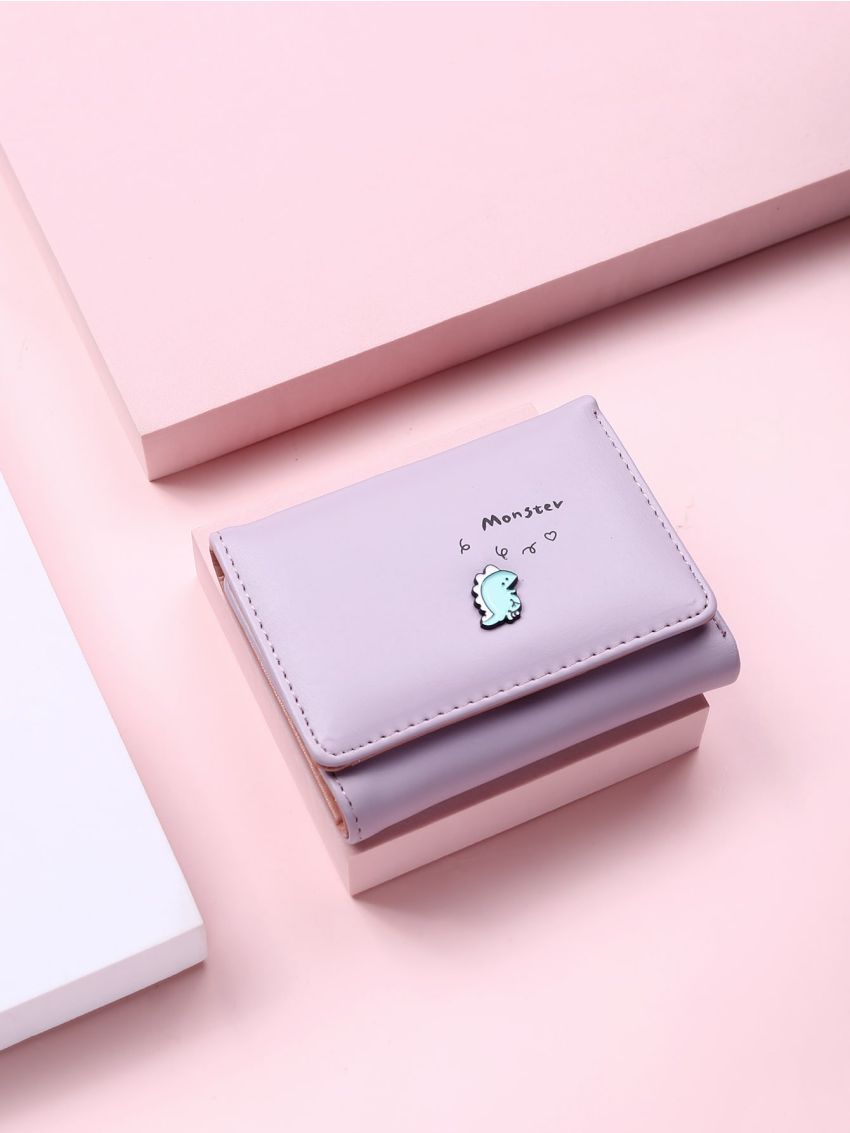 Letter Graphic Cartoon Decor Small Wallet