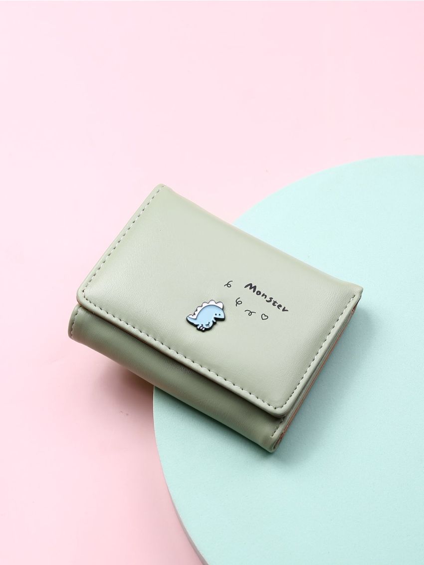Letter Graphic Cartoon Decor Small Wallet