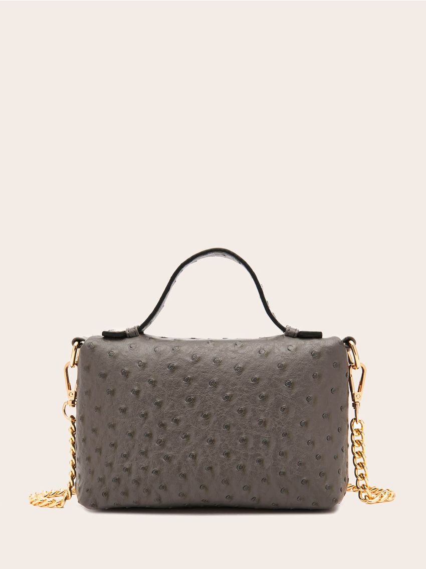 Mini Twilly Scarf Decor Ostrich Pattern Satchel Bag