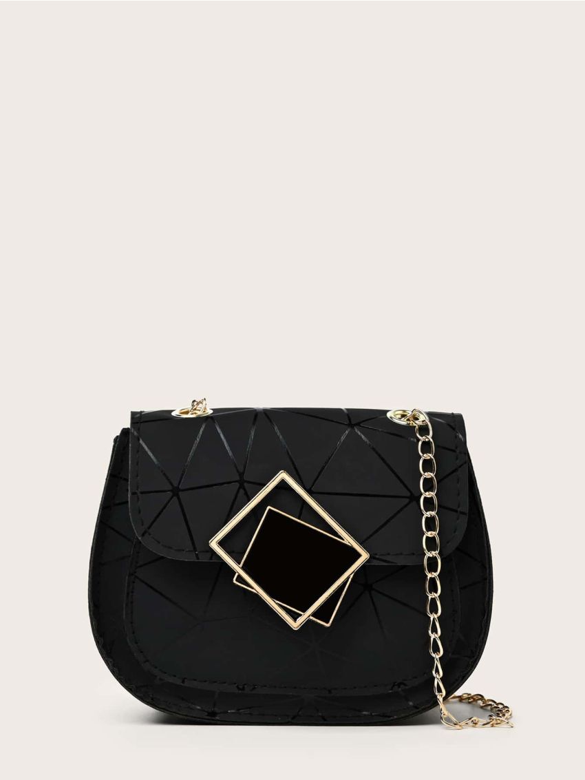 Mini Geometric Graphic Saddle Bag