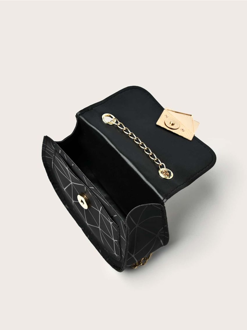 Mini Geometric Graphic Saddle Bag