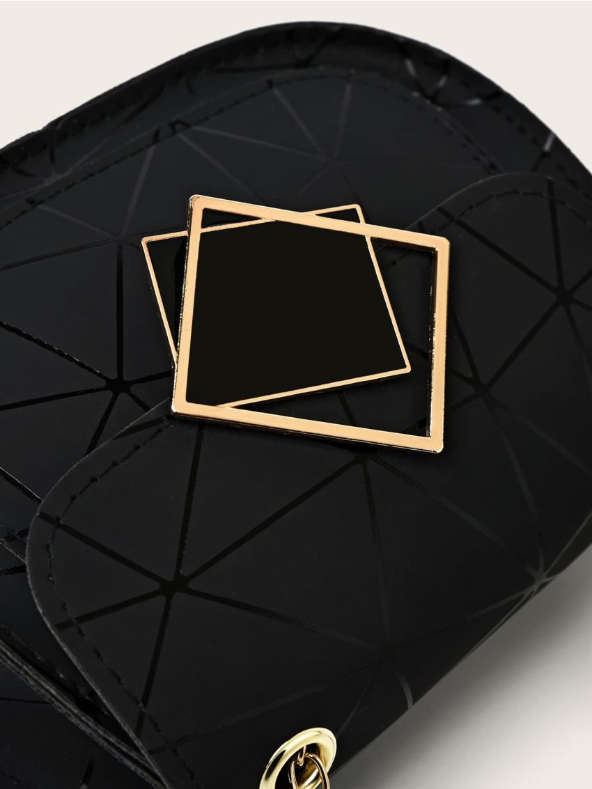 Mini Geometric Graphic Saddle Bag