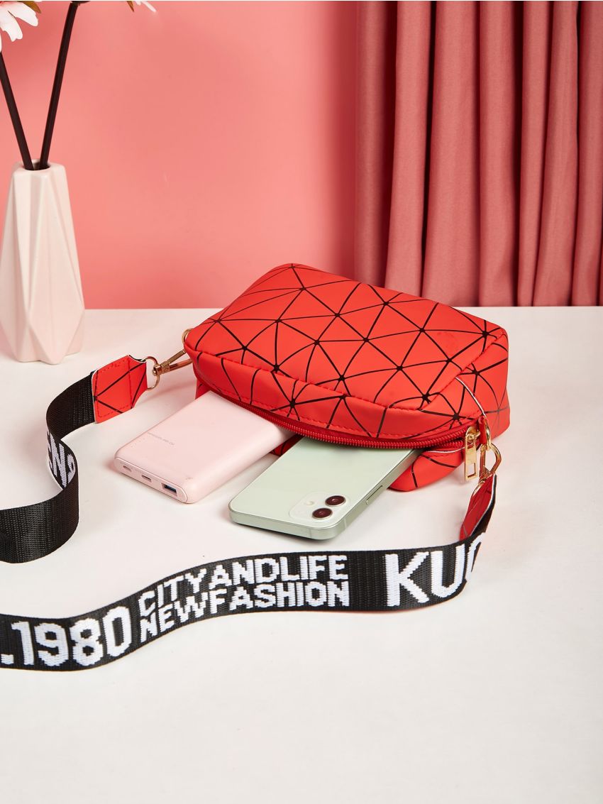 Mini Geo Pattern Crossbody Bag