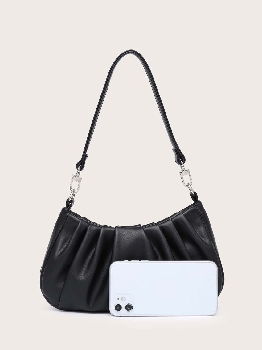 Minimalist Ruched Design Shoulder Bag
