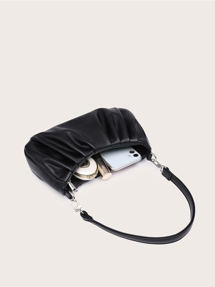 Minimalist Ruched Design Shoulder Bag