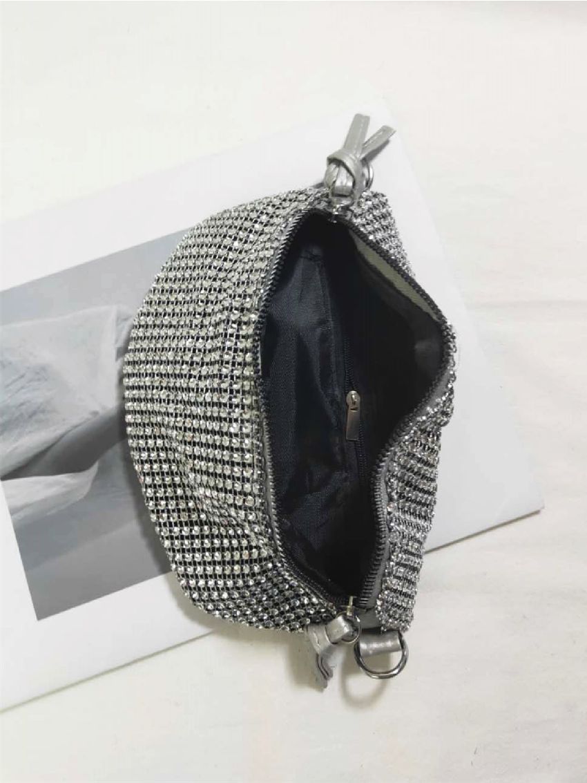 Mini Rhinestone Decor Chain Fanny Pack