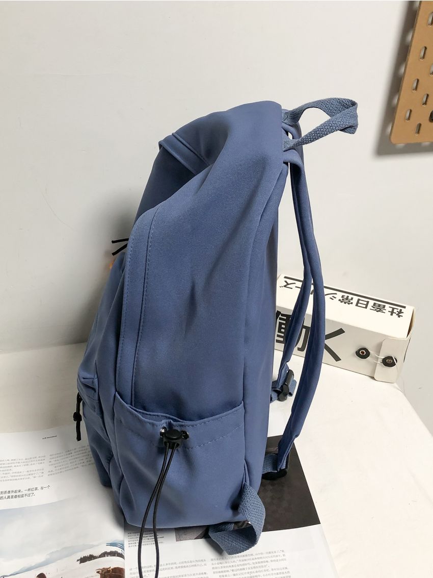 Letter Patch Drawstring Decor School Bag