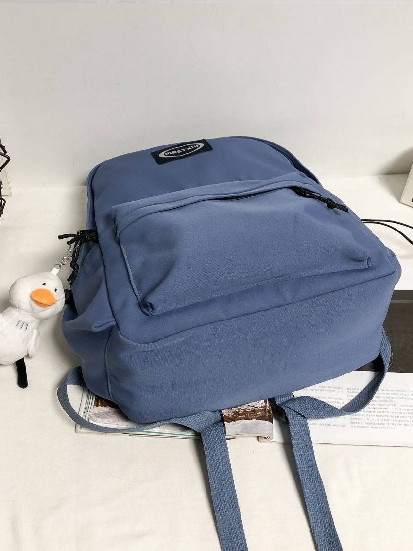 Letter Patch Drawstring Decor School Bag