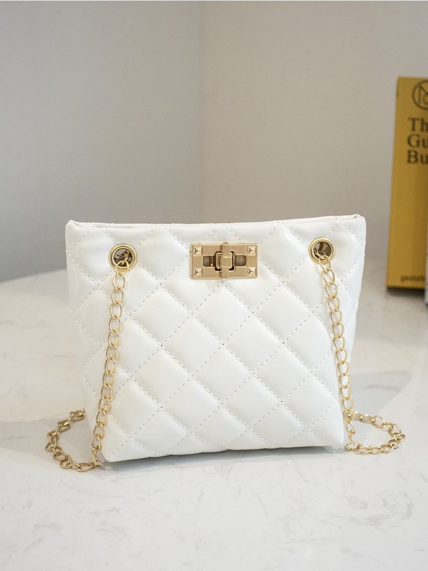 Mini Toggle Lock Quilted Chain Shoulder Bag