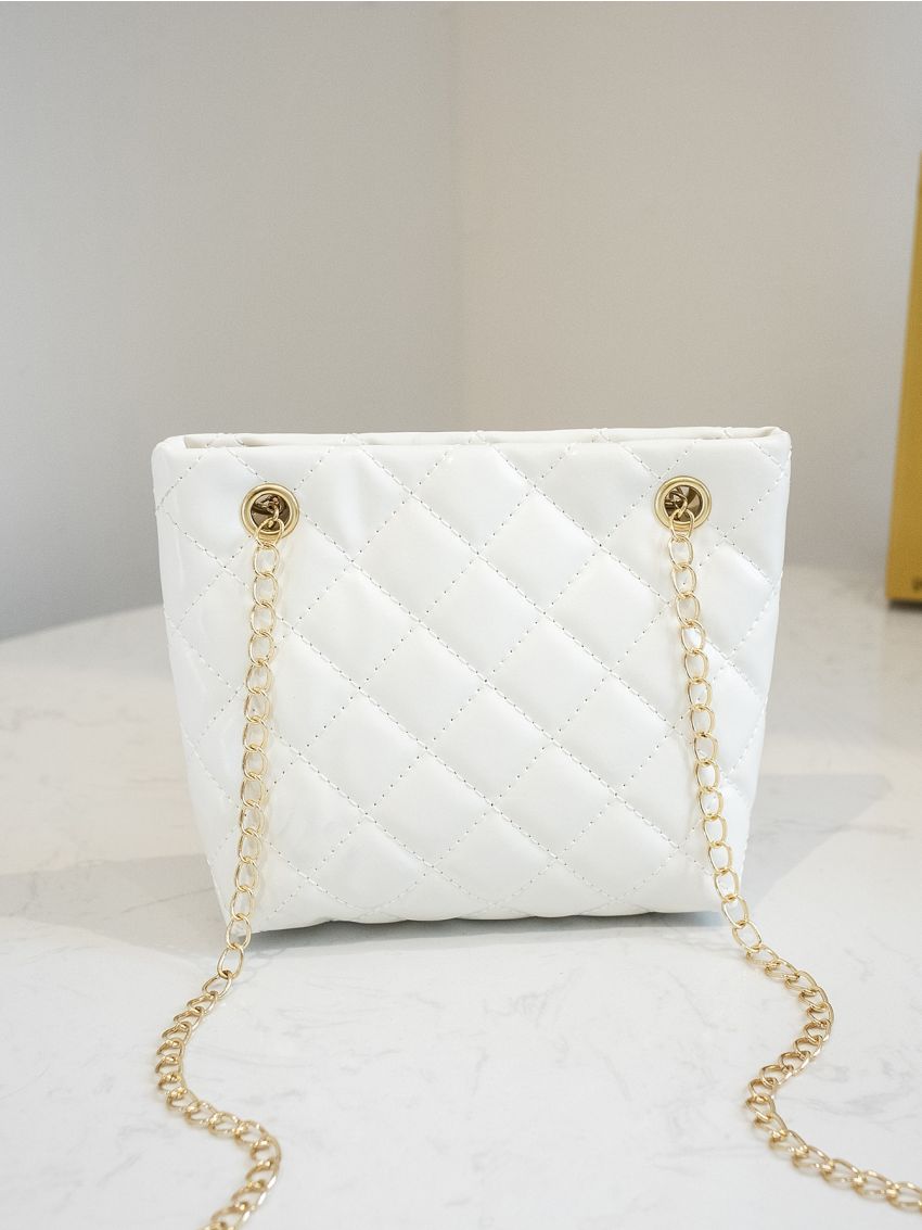 Mini Toggle Lock Quilted Chain Shoulder Bag