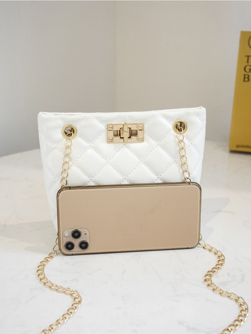 Mini Toggle Lock Quilted Chain Shoulder Bag